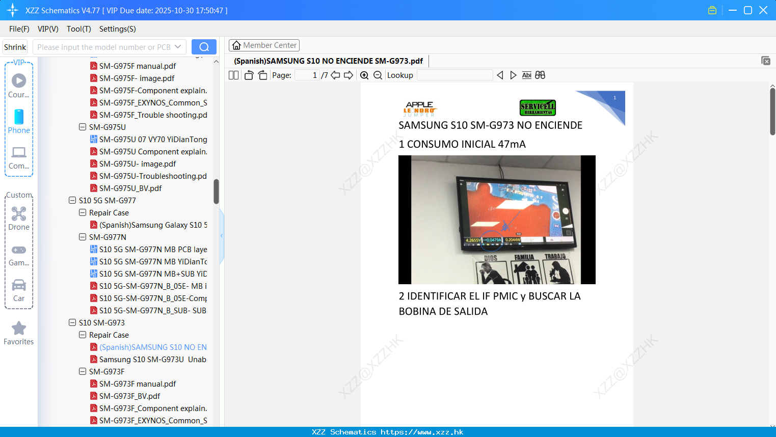 (Spanish)SAMSUNG S10 NO ENCIENDE SM-G973